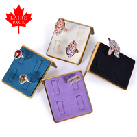 LAIRE Présentoir à bijoux en métal de luxe Base en microfibre Présentoir à clous d'oreilles Présentoir spécial pour bijoux