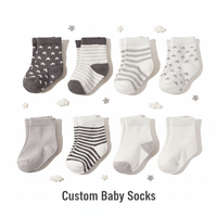 Chaussettes Bébé Personnalisées 2026 – Motif Étoiles & Rayures Adorables, Coton Antidérapant, Confortables et Respirantes, Adaptées à Toutes les Saisons