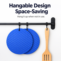 Sous-verre rond en silicone à pois avec logo personnalisé, résistant à la chaleur, antidérapant, support de casserole, dessous de plat, nappe de table, tapis de cuisine