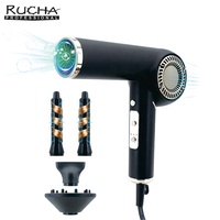 Sèche-cheveux pliable haute vitesse RUCHA avec diffuseur de boucles à ions négatifs, double tension