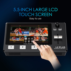 FEELWORLD L2 PLUS Broadcast Mixer Switcher 5.5 "Touch Video Mixer Chroma Key USB Live <span class=keywords><strong>Stream</strong></span> Logo personnalisé Usine Vente en gros - Product Image 4