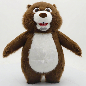 Costume <span class=keywords><strong>de</strong></span> mascotte gonflable en forme <span class=keywords><strong>de</strong></span> <span class=keywords><strong>castor</strong></span>, longue tenue en peluche pour animal ambulant - Product Image 5