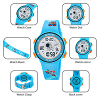 SKMEI 2267 Çocuk Spor Moda Saati, TPU Kayışlı, Dijital Quartz Mekanizmalı, Su Geçirmez 5BAR Kronograf LED Ekranlı