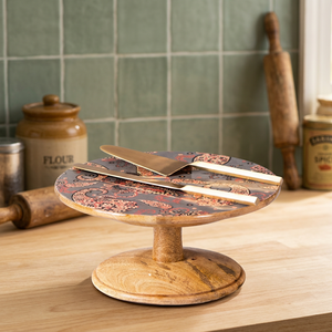 Base para Pastel de Madera de Mango con Acabado Liso, Ecológica, para Exhibición de Postres, Decoración para Bodas y Hogar, Compra al por Mayor |   Artesanías Naturales Premium - Product Image 1