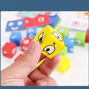 Đồ chơi tương tác CHA mẹ-con hình khối mặt cười bằng gỗ phát triển khả năng tư duy giải nén đồ chơi thông minh
