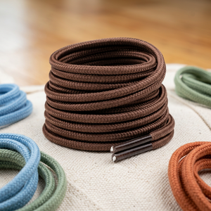 Cordones Redondos Trenzados de Color Sólido, Material Textil para Zapatillas Deportivas - Product Image 1