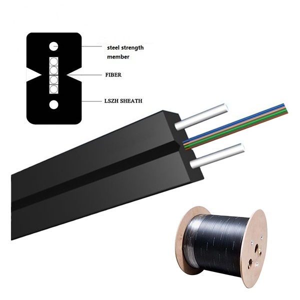 Drop Cable with 7 Stranded Steel Wire Gjyxfch/gjyxch G57a1 Fiber Optic Cable 2 4 8 12 24 Cores Drop Cable 1 Core 1 Steel 1km