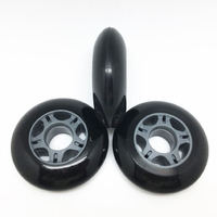 Roue de patin à roulettes ou de scooter à 3 roues, chariot à plateau plat, chariot à main, caoutchouc gris, 72 mm/76 mm/80 mm, roue de patin à roulettes à rebond élevé