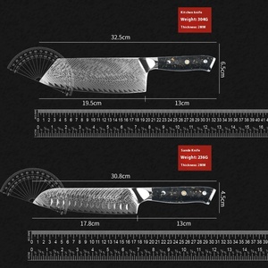 Thép không gỉ hiện đại bền vững xuyên biên giới nhà bếp đầu bếp dao đặt G10 xử lý thuận tay trái 13.75in lưỡi dao Nhật Bản bánh mì - Product Image 3