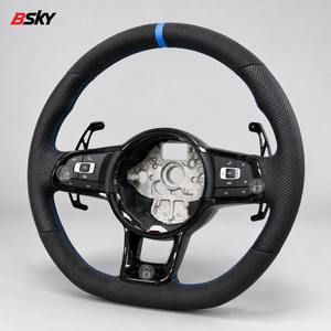 Volant en cuir perforé suédé pour Volkswagen VW <span class=keywords><strong>Golf</strong></span> 4 5 6 7 7.5 8 MK4 5 6 7 7.5 8 R GTI GTD <span class=keywords><strong>GTE</strong></span> - Product Image 4