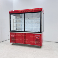 Réfrigérateur-congélateur commercial vertical en acier inoxydable pour restaurant, à refroidissement direct, avec affichage numérique, pour la présentation de Malatang et de produits frais
