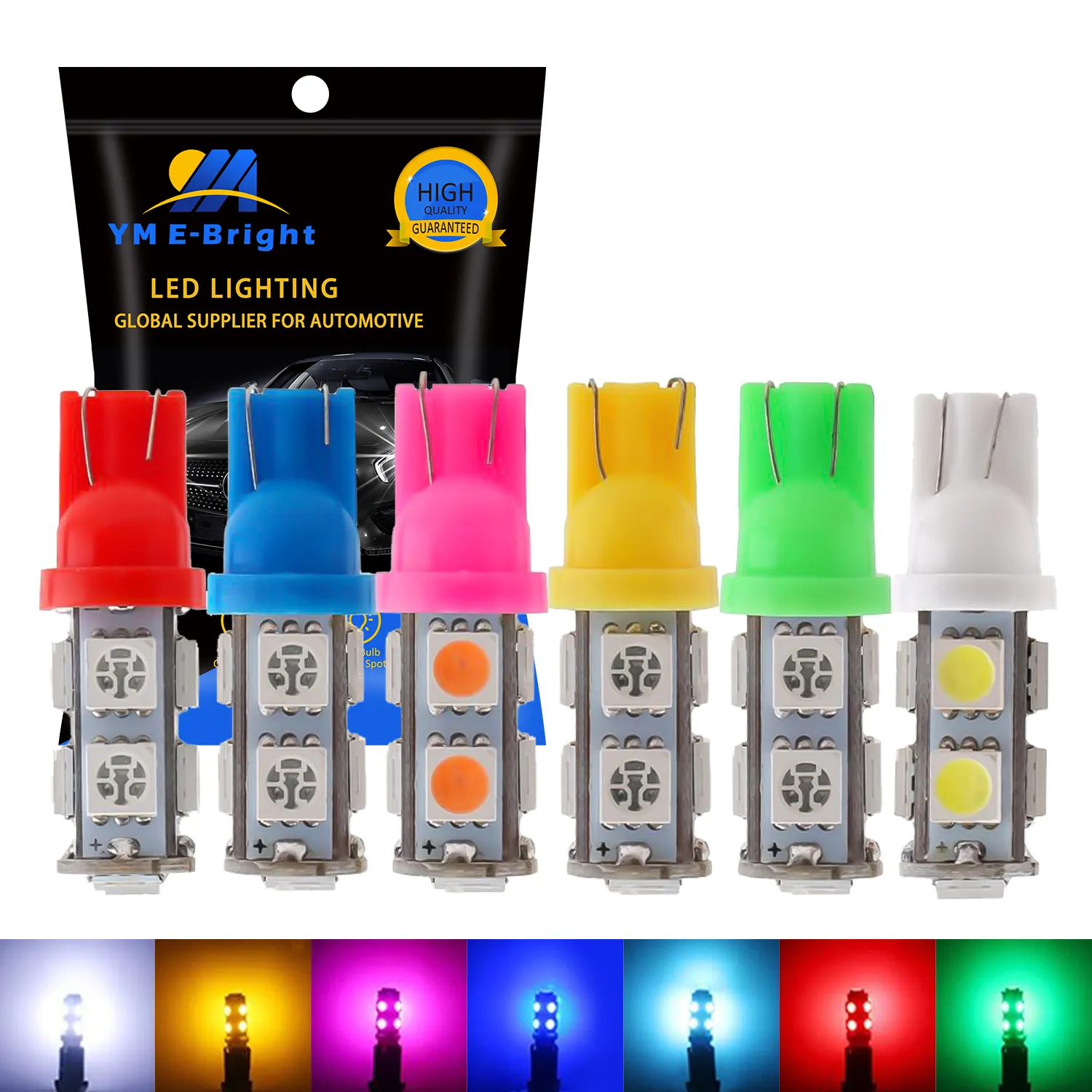 T10 194 168 W5W 9 SMD Clearance Reading Lights Car LED Light Auto Bulbs White Blue Pink Green Yellow Red 12V
