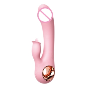 Vibratore Realistico di Alta Qualità a Forma di Bacchetta Magica per Donne, Doppio Motore, Silicone, Stimolatore Punto G, Verde Scuro e Rosa, Multifrequenza - Product Image 1