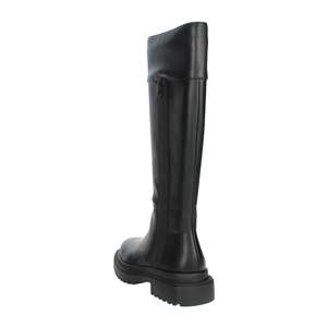 Bottes hautes pour femme Manufacture D'Essai en cuir noir avec fermeture éclair et semelle plateforme - Product Image 2