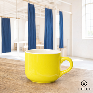 Mug en céramique LEXI avec corps de tasse à doublure ivoire motif Zeste de citron, pour cacao, lait, thé, petit-déjeuner, <span class=keywords><strong>brunch</strong></span>, bureau, vente en gros, boulangerie, véranda - Product Image 3