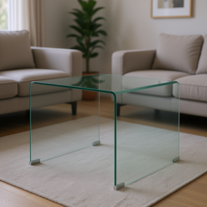 Tavolino da caffè in vetro temperato 19,5x19,7x17,7 pollici, design moderno e minimalista, mobili per soggiorno - Product Image 2