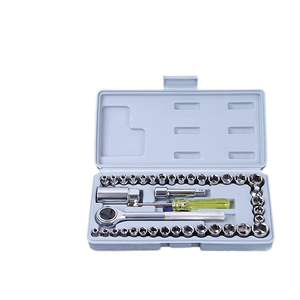 Luwei Tools 40-Piece 3/8 Ratchet Socket Wrench Set Hard Case Carbon Steel Hand Operated for Industrial Auto Repair OEM