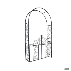 Personnalisé facilement assemblé durable étanche <span class=keywords><strong>en</strong></span> <span class=keywords><strong>fer</strong></span> <span class=keywords><strong>forgé</strong></span> métal mariage jardin arche avec porte <span class=keywords><strong>plantes</strong></span> <span class=keywords><strong>plantes</strong></span> <span class=keywords><strong>grimpantes</strong></span> support - Product Image 3