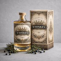 Op maat gemaakte kleurlogo 500ml super-flint glazen fles met verpakking doos lege fles voor sterke drank whisky wodka groothandel fabriek