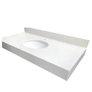 Venda quente cozinha Counter Top Pule branco ou preto quartzo Vanity Top