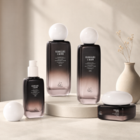 Flacon pompe cosmétique pour sérum, pot de crème visage, emballage de soin de la peau avec bouchon boule blanc unique, 50g 40ml 100ml 120ml