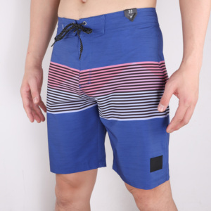 Short de bain décontracté pour homme, bleu, à motifs géométriques, séchage rapide, avec cordon de serrage, taille mi-haute, longueur Bermuda, imprimé par sublimation - Product Image 6