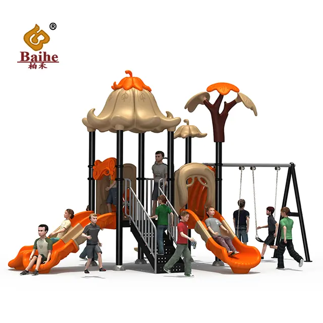 Good Quality Children Outdoor Used Mcdonalds Playground Equipment Plastic Slide Swing Set For Sale