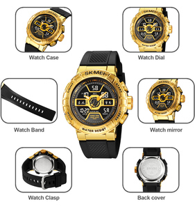 Montre numérique de sport SKMEI 2227, nouvelle, étanche 50 m, 3 zones, chronomètre, alarme, 3 options de couleur : or, vert, noir - Product Image 2