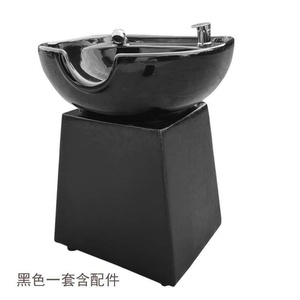 Bac à shampoing en céramique noire pour salon, lit de lavage de cheveux, lavabo de spa capillaire, station de lavage de cheveux portable - Product Image 4