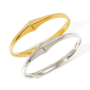 Elegant Minimalist 18K Gold Plated Geometric Bangle | <strong>Abstract</strong> <strong>Design</strong> Women's Luxury <strong>Jewelry</strong> Collection - Product Image 6
