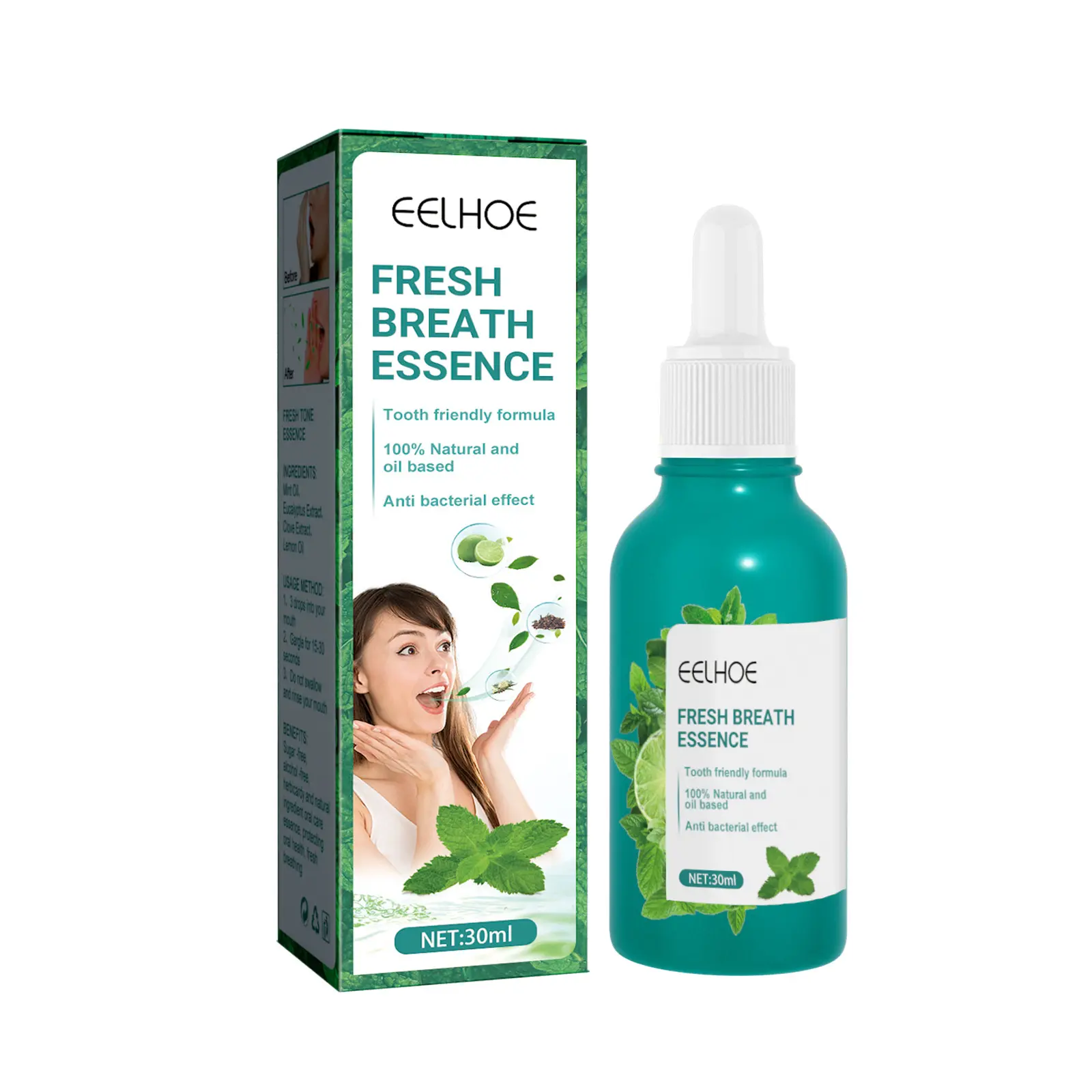 Eelhoe Nieuwe Aankomst Frisse Adem Essence Reinigt Slechte Adem En Laat Muntgeur Frisse Adem-Essentie Achter