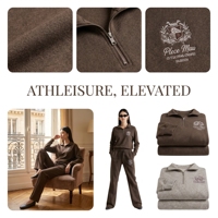 Ensemble de survêtements amples et décontractés en laine pour femmes, col rabattu, pull d'hiver à motif uni, tenue quotidienne, vente en gros