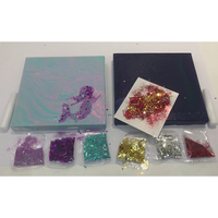 Ensemble de bricolage en toile d'art coulante de 15*15cm avec ensemble de peinture coulante acrylique de 20ml