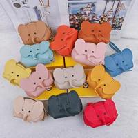 Porte-monnaie en cuir de vachette PU, pochette à monnaie durable, poignée souple, unisexe, portefeuille à fermeture éclair tendance, design mignon de dessin animé animal