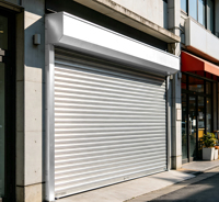 Porte de garage commerciale à enroulement isolée en acier coloré avec âme en PU, abordable, résistante au vent et économe en énergie