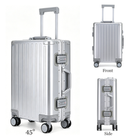 Valise rigide en aluminium de qualité supérieure avec serrure TSA, roues silencieuses pivotantes, grande capacité, bagages de voyage pour les voyages d'affaires