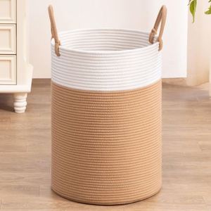 Panier à linge pliable, panier à linge féminin, panier à couverts tissé, grand panier de rangement en jacinthe de bois, 12X12, tissu PP - Product Image 6