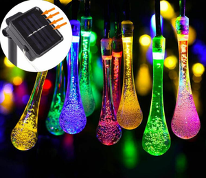 Guirnalda <span class=keywords><strong>LED</strong></span> <span class=keywords><strong>solar</strong></span> con forma de gota de agua, guirnalda de luces de Navidad para exteriores, vacaciones, boda, fiesta de Navidad, decoración de eventos para el hogar - Product Image 5