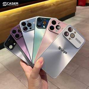 Dernière coque de téléphone portable Aurora rigide pour iPhone 16, film de protection d'appareil photo à grande fenêtre laser en vrac, étui de téléphone simple à motif <span class=keywords><strong>CD</strong></span> en PC - Product Image 2