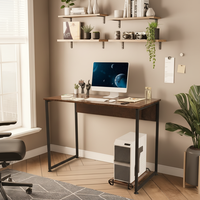 Bureau d'ordinateur de style moderne du milieu du siècle personnalisable, bureau de jeu Lacoo de 63 pouces, bureau d'ordinateur en forme de Z avec roulettes