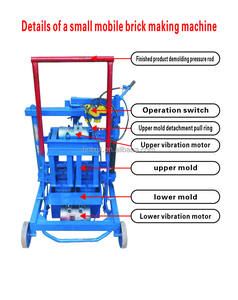 Автоматический ручной небольшой красный переработанный кирпич делая машину с формовкой и моторным цементным кирпичом - Product Image 3