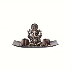Statue <span class=keywords><strong>de</strong></span> Bouddha Rétro Dorée, Porte-bougie en Résine, Style Bouddhiste, Décoration Artisanale pour la Maison - Product Image 5