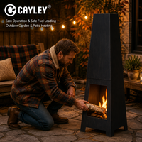 Poêle à bois d'extérieur détachable en fer avec grille pour le chauffage du jardin, de la cour et du patio
