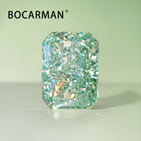 Pierres de CZ de laboratoire de qualité 5A, de couleur vert menthe, de forme rectangulaire, taille radiante, effet fleur de glace, avec jeu de couleurs/effet de feu, stock de vente en gros d'usine