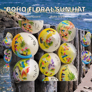 Chapeau conique en feuilles de palmier vietnamien, peint à la main, chapeau de paille traditionnel asiatique, pare-soleil pour la plage, les voyages et le quotidien - Product Image 2