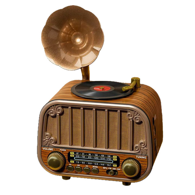 1318BT Retro Multifunctional Radio Imitation Gramophone BT Audio Player Support TF Card Play Wholesale for Cross-border