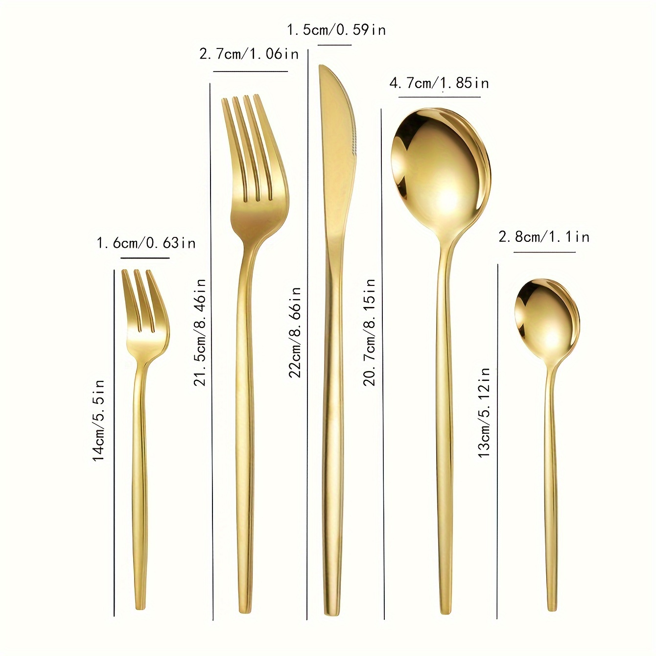 Matte gold 5 pieces/set