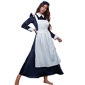 Camisa de Manga Larga con Estampado de Sardinas, Vestido Retro Europeo y <span class=keywords><strong>Americano</strong></span> de Estilo Sirvienta, Vestido de Sirvienta para Fiesta de Té - Product Image 1