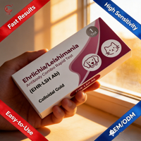 Kit de test combiné haute sensibilité pour chiens EHR/Leishmania Ab, dépistage de la quarantaine import-export, ISO13485, 2-en-1, maladies vectorielles, vétérinaire
