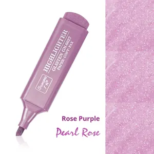 Ensemble de stylos surligneurs multicolores métalliques Morandi <span class=keywords><strong>Guangna</strong></span> 6627 avec protection oculaire, marqueur fluorescent pour le bureau et l'école - Product Image 1